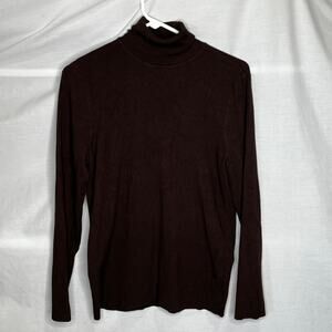 Chico's Dark Brown Long Sleeve Turtleneck Sweater L